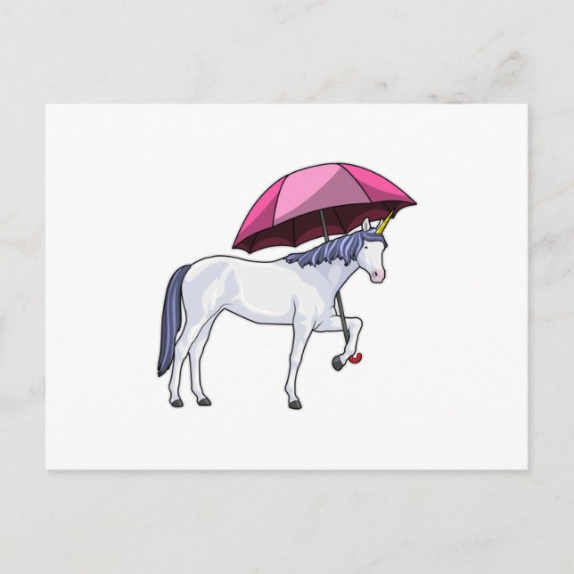 Unicorn with Umbrella Postcard (Front)