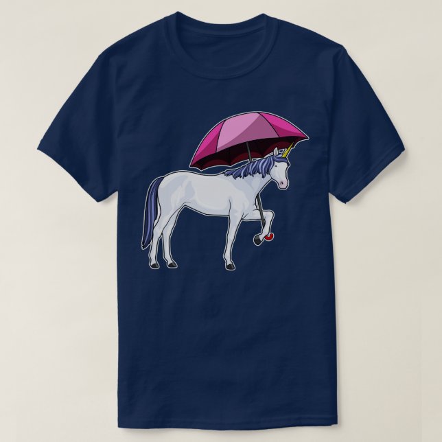 Unicorn with Umbrella T-Shirt (Design Front)
