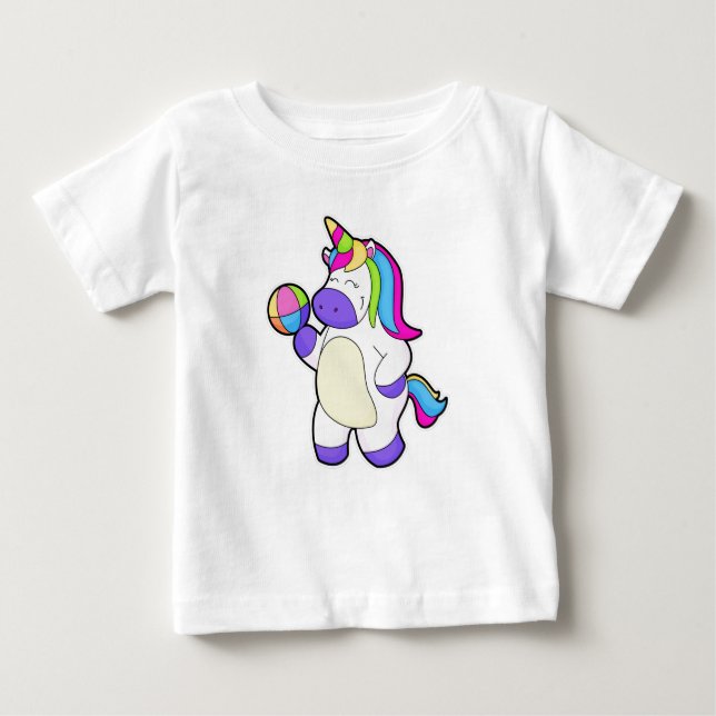 Unicorn with Volleyball Baby T-Shirt (Front)