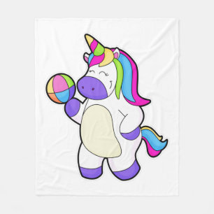 Unicorn with Volleyball Fleece Blanket