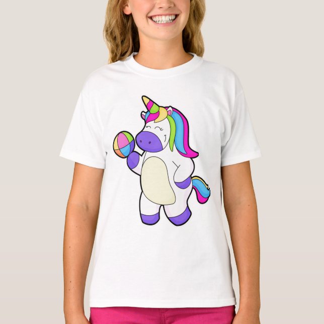 Unicorn with Volleyball T-Shirt (Front)