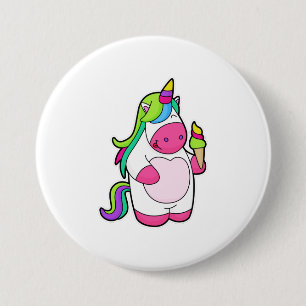 Unicorn with Waffle Ice cream 7.5 Cm Round Badge