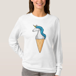 Unicorn with Waffle ice cream T-Shirt