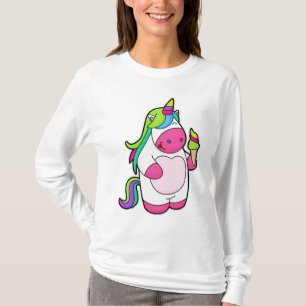 Unicorn with Waffle Ice cream T-Shirt