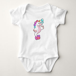 Unicorn with Water bubbles.PNG Baby Bodysuit