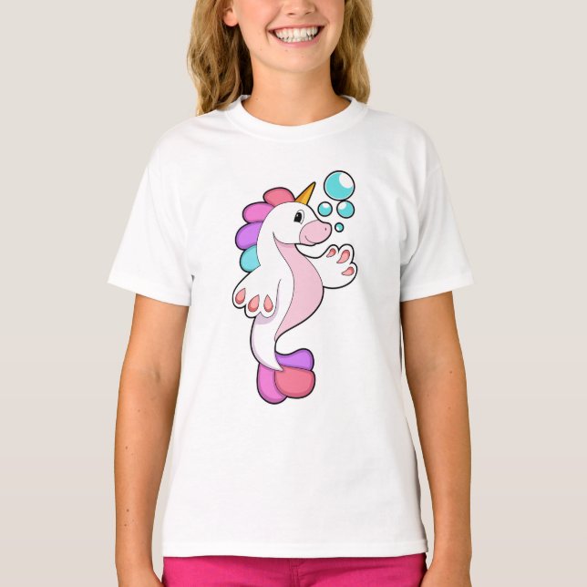 Unicorn with Water bubbles.PNG T-Shirt (Front)