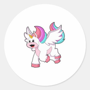 Unicorn with Wing.PNG Classic Round Sticker