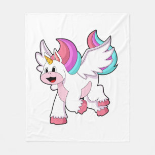 Unicorn with Wing.PNG Fleece Blanket