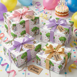 Unicorn & Woodland Friends Wrapping Paper Cute 