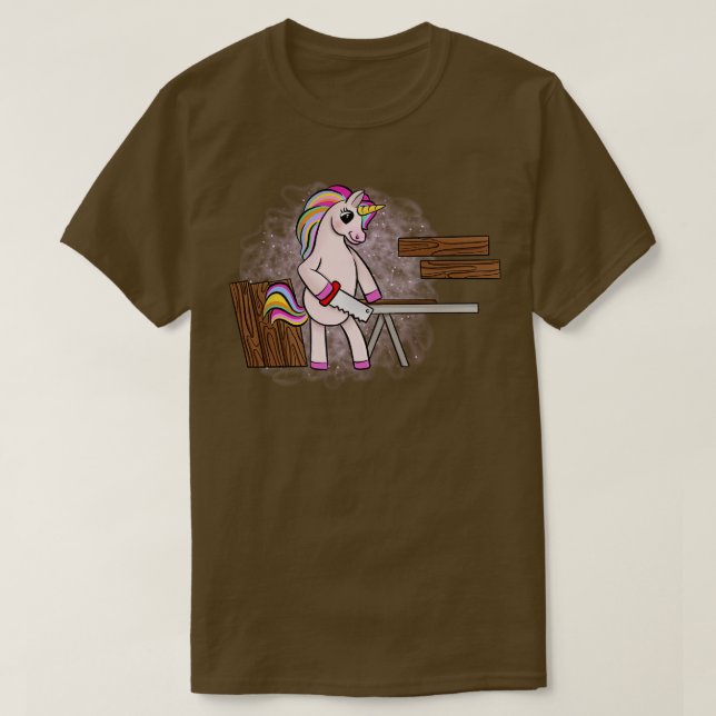 Unicorn woodworking T-Shirt (Design Front)