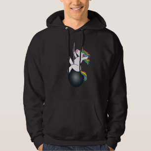 unicorn wrecking ball saying hoodie