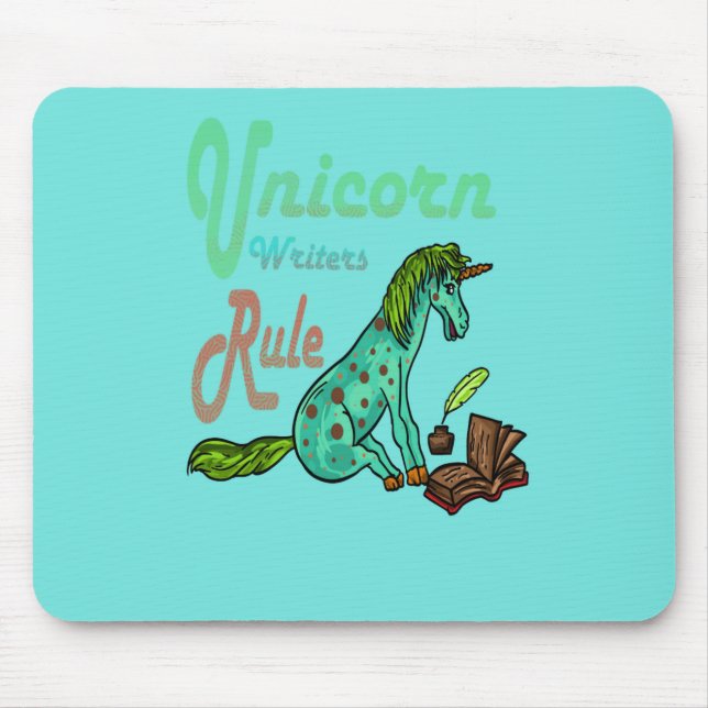 Unicorn Writers Rule Mouse Pad (Front)