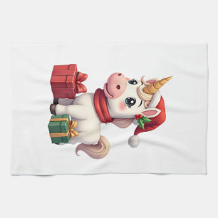 Unicorn Xmas Decoration Santa Unicorn Christmas T- Tea Towel