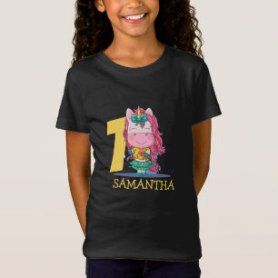 Unicorn yellow 1st birthday T-Shirt