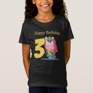 Unicorn yellow 3rd birthday T-Shirt