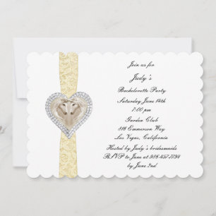 Unicorn Yellow Lace Bachelorette Party Invitation