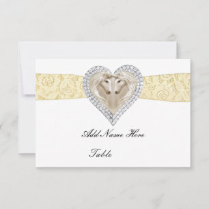 Unicorn Yellow Lace Table Place Card