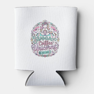 Unicorn Yoga Coffee Unicorns Stylish T-Shirt Desig Can Cooler