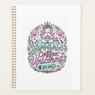 Unicorn Yoga Coffee Unicorns Stylish T-Shirt Desig Planner