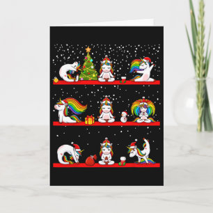 Unicorn Yoga Pose Christmas Pajama Funny Zen Namas Card