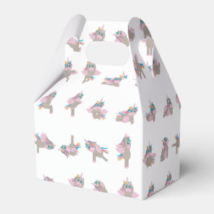 Unicorn Yoga Poses Pattern Design Favour Box