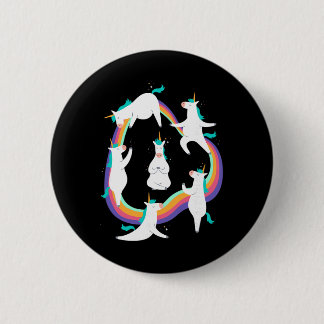 Unicorn Yoga Sun Salutation Poses Rainbow Meme  6 Cm Round Badge