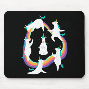 Unicorn Yoga Sun Salutation Poses Rainbow Meme  Mouse Pad