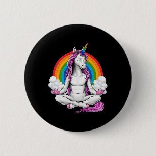 Unicorn Zen Yoga Meditation Spiritual Rainbow Magi 6 Cm Round Badge