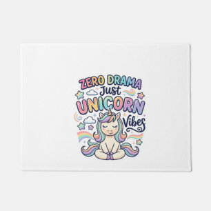 Unicorn Zero Drama Just Unicorn Vibes Bold Typogra Doormat