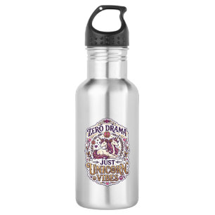 Unicorn Zero Drama Just Unicorn Vibes Stylish Whit 532 Ml Water Bottle