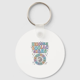 Unicorn Zodiac Signs Kawaii Vector Design_1 Key Ring
