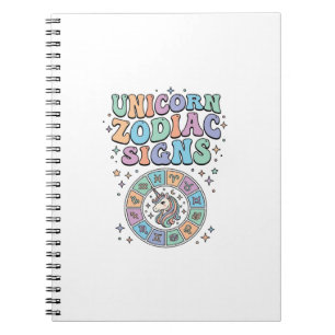 Unicorn Zodiac Signs Kawaii Vector Design_1 Notebook