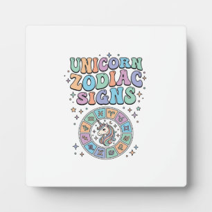 Unicorn Zodiac Signs Kawaii Vector Design_1 Plaque
