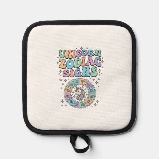 Unicorn Zodiac Signs Kawaii Vector Design_1 Pot Holder