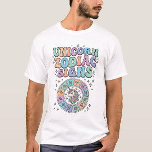 Unicorn Zodiac Signs Kawaii Vector Design_1 T-Shirt