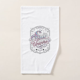 Unicorn Zodiac Unicorn Playful Cute Gift Design_1 Hand Towel