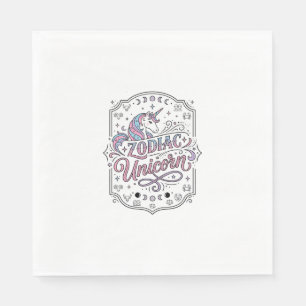 Unicorn Zodiac Unicorn Playful Cute Gift Design_1 Napkin