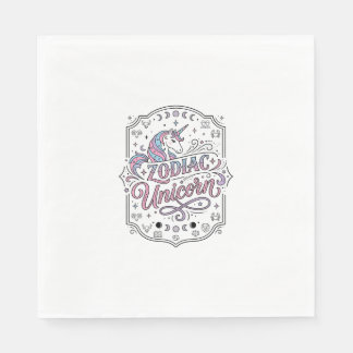 Unicorn Zodiac Unicorn Playful Cute Gift Design_1 Napkin