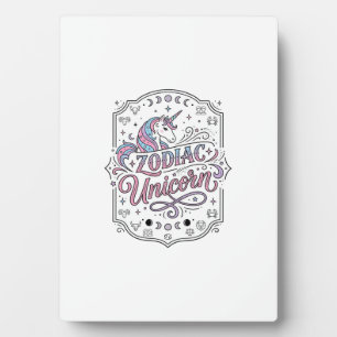 Unicorn Zodiac Unicorn Playful Cute Gift Design_1 Plaque