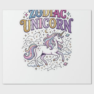 Unicorn Zodiac Unicorn Premium Vector Marketplace Wrapping Paper
