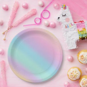 UnicornAesthetic Colourful Gradient Ombre Paper Plate