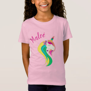 Unicorne Face with first name T-Shirt
