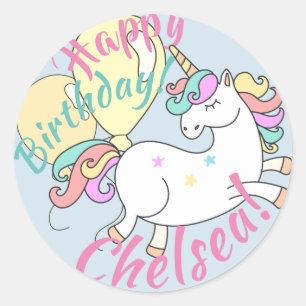 Unicornl Birthday Stickers Personalised