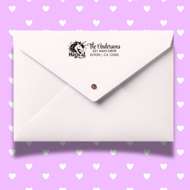 Unicorns and Birthday Self-inking Stamp (perfect for adding a whimsical touch to cards, gifts, and invitations!)