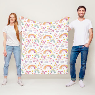 Unicorns and Rainbows Baby Gift Fleece Blanket