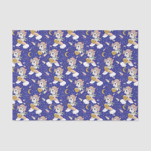 Unicorns And Rainbows Tissue Paper (Front)