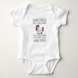 Unicorns are awesome - I am awesome Baby Bodysuit