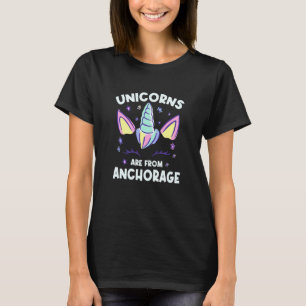 Unicorns Are From Anchorage Alaska Birthday Ak Bda T-Shirt