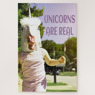 Unicorns Are Real Funny Humour Jigsaw Puzzle