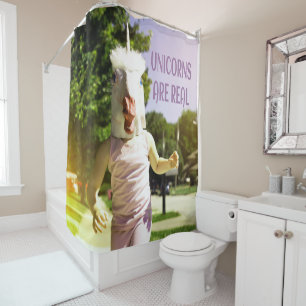 Unicorns Are Real Funny Humour Shower Curtain